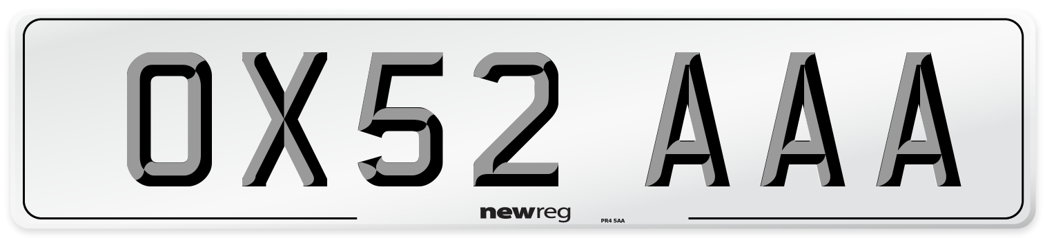 OX52 AAA Number Plate from New Reg
